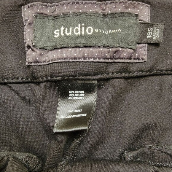 Torrid Studio Black Trouser Boot Luxe Ponte Pant Pants Size 18s 18p - Picture 5 of 5